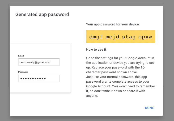 Nhấn Generate để có Password